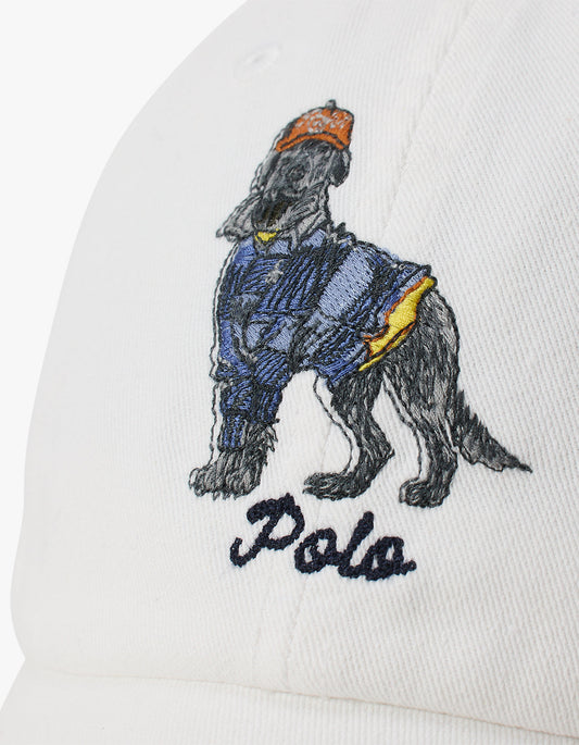 Dog Embroidered Twill Ball Cap - Ceramic White