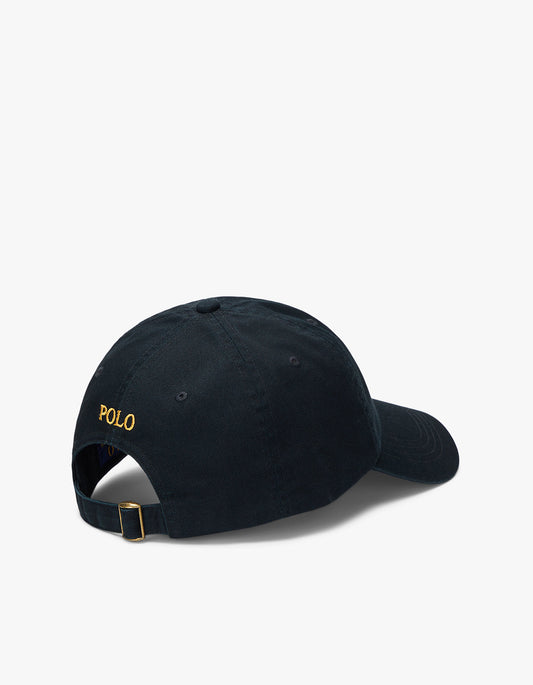 Cotton Chino Ball Cap - Polo Black/Gold