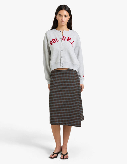 Logo Fleece Cardigan - Light Smoke Heather