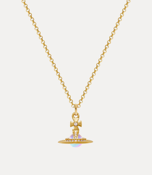 VIVIENNE WESTWOOD New Orb Pendant Necklace Brass(Petite/Pink)