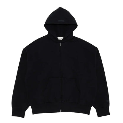 Fear of God Essentials Classic Full Zip-Up Hoodie Jet Black