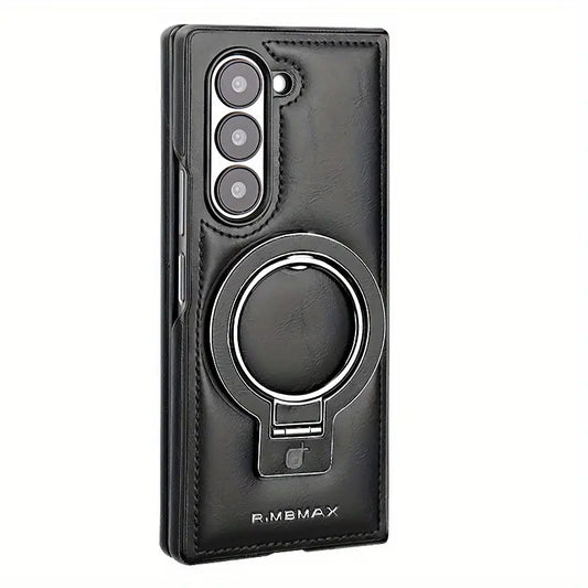 Leather Magnetic Ring Case for Galaxy Z Fold