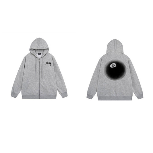 Stussy Hoodie Zip-Up Cardigan Fleece Hooded Sweater