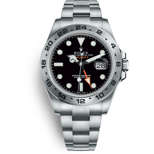 RLX Explorer II Black Dial Orange Hand Steel