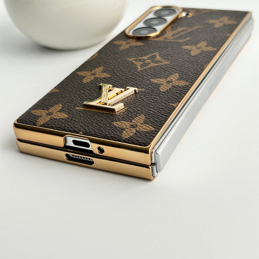 Luxury Monogram Leather Case-Fold Elegance