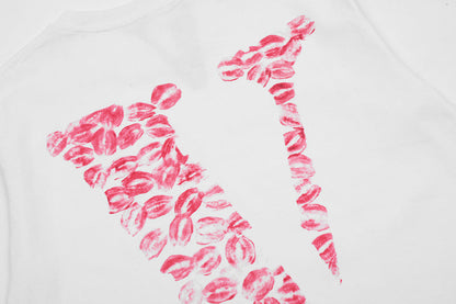 VLONE Sweet girly pink lip print T-shirts