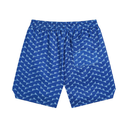 Rhude Letter Embroidered Hip Hop  Casual Split Shorts