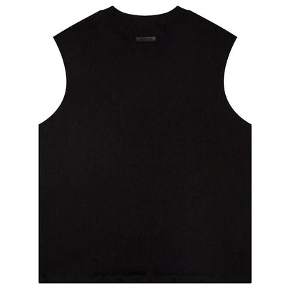 Fear Of God Flocked letter crew neck Sleeveless T-Shirts
