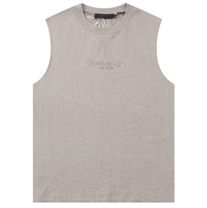 Fear Of God Flocking small letter print Sleeveless T-Shirts