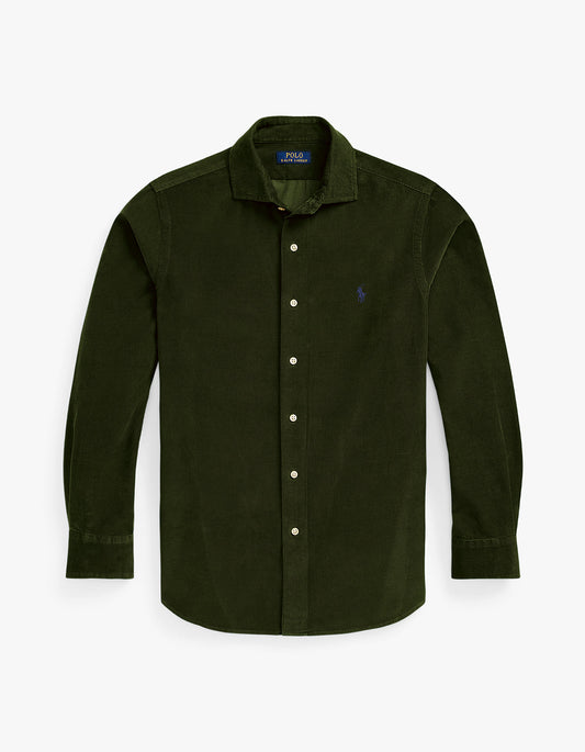 Custom Fit Corduroy Shirt - Estate Olive