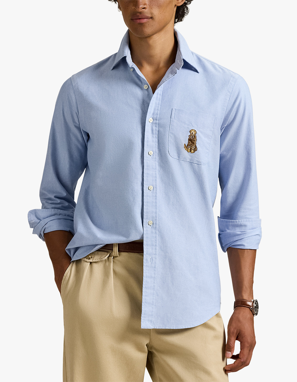 Custom Fit Retriever Embroidered Oxford Shirt - 7017A BSR Blue Retriever