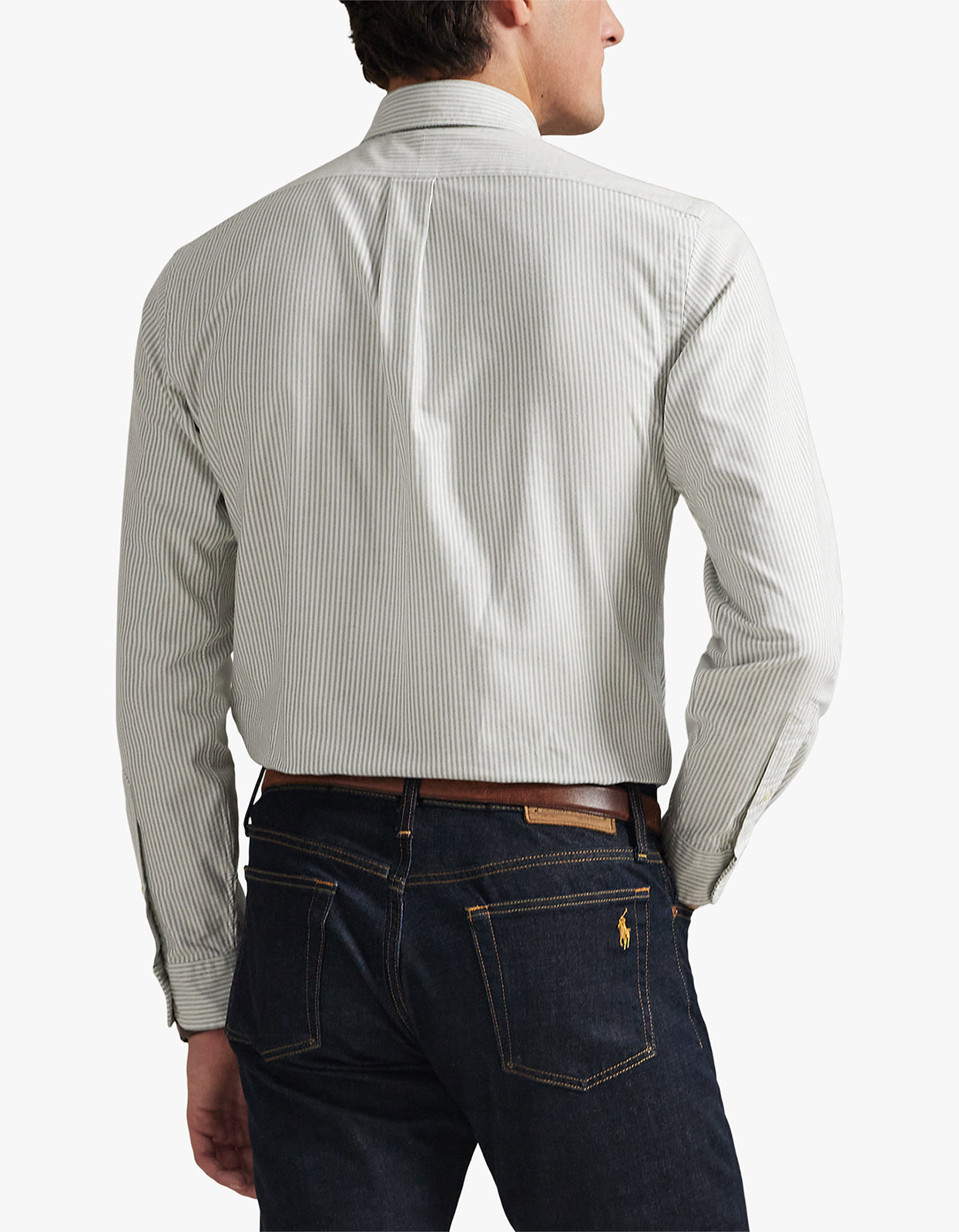 Custom Fit Striped Oxford Shirt - 6636J Shamrock/White