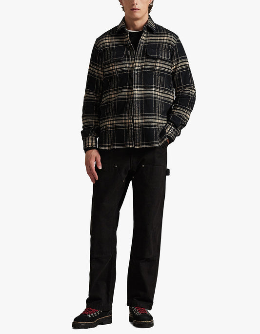 Classic Fit Plaid Flannel Workshirt - 7000 Black Cream