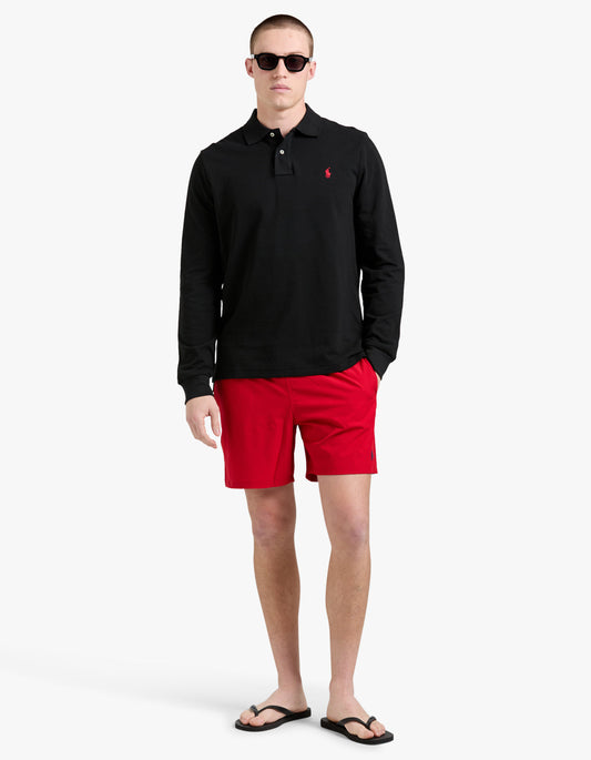 Custom Slim Fit Mesh L/S Polo Shirt - Polo Black/C3870