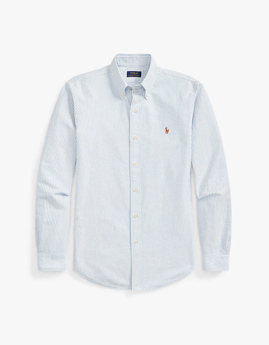 Custom Fit Oxford Shirt - Blue/White Stripe