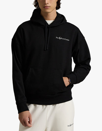Relaxed Fit Logo Fleece Hoodie - Polo Black