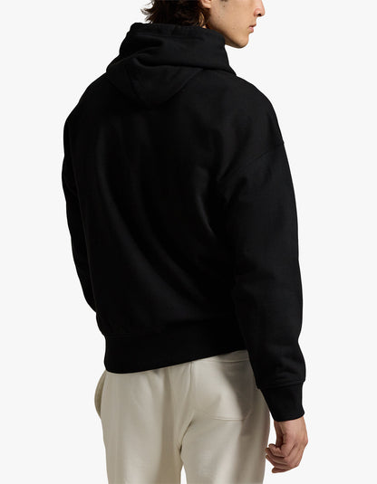 Relaxed Fit Logo Fleece Hoodie - Polo Black