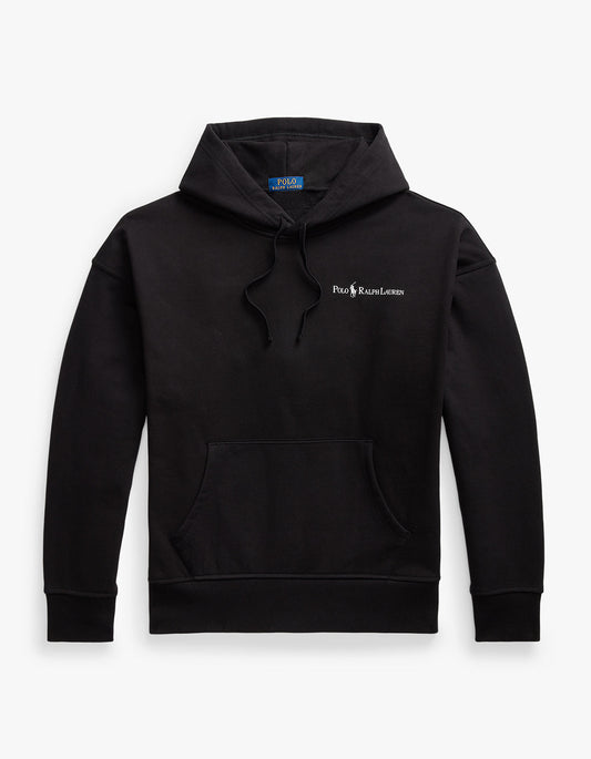 Relaxed Fit Logo Fleece Hoodie - Polo Black