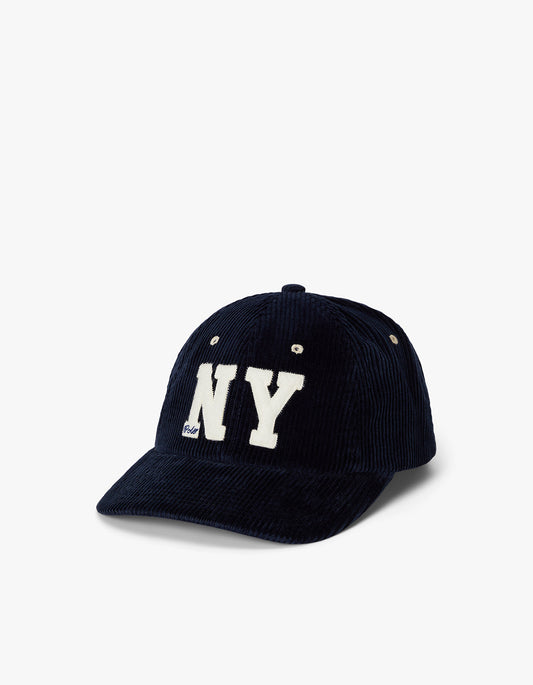 NY Patch Corduroy Ball Cap - Hunter Navy