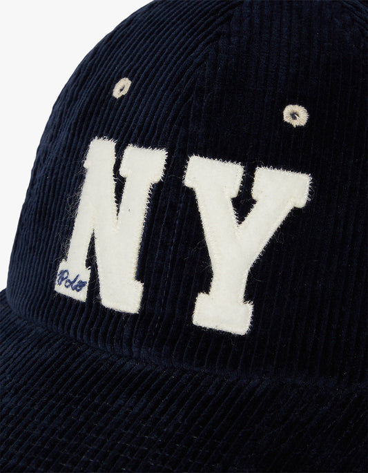 NY Patch Corduroy Ball Cap - Hunter Navy