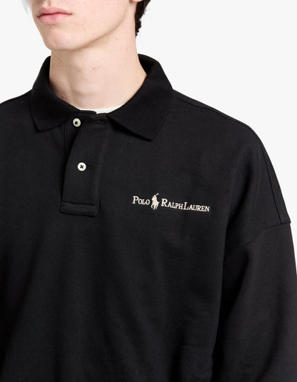 Relaxed Fit Logo Collared Sweatshirt - Polo Black