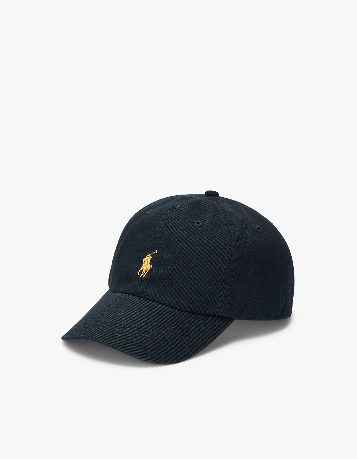 Cotton Chino Ball Cap - Polo Black/Gold