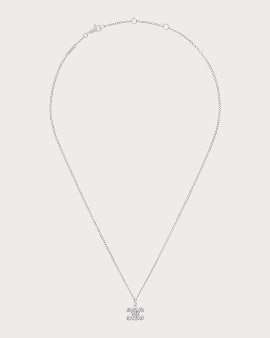 CELINE Triomphe Rhinestone Necklace Brass(2 Colors)