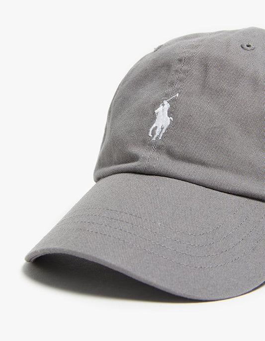 Cotton Chino Baseball Cap - Perfect Grey/White